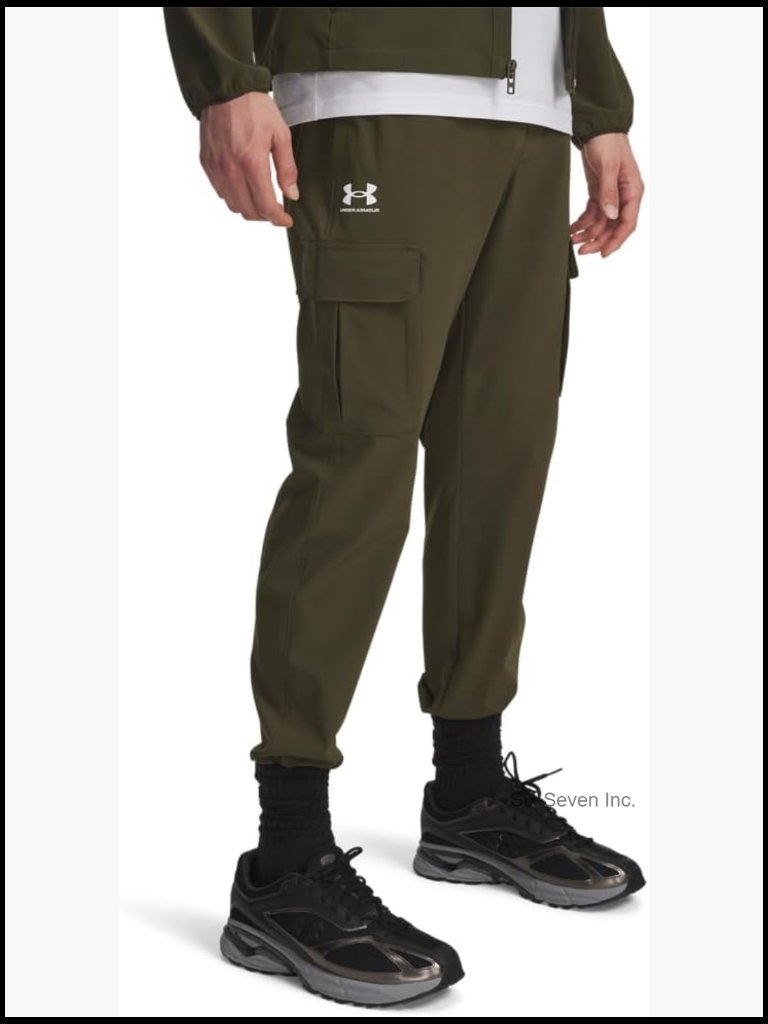 Men's Woven Cargo Pants With Straight Leg